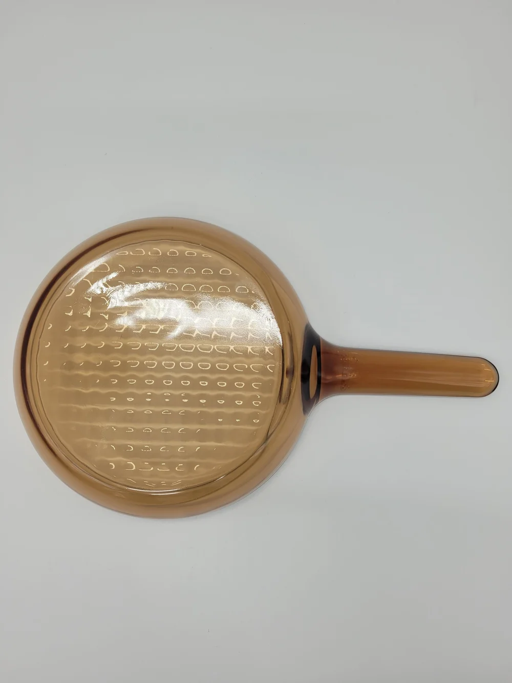 Corning Vision Amber Glass Skillet Pan Handle Vintage USA Made 7